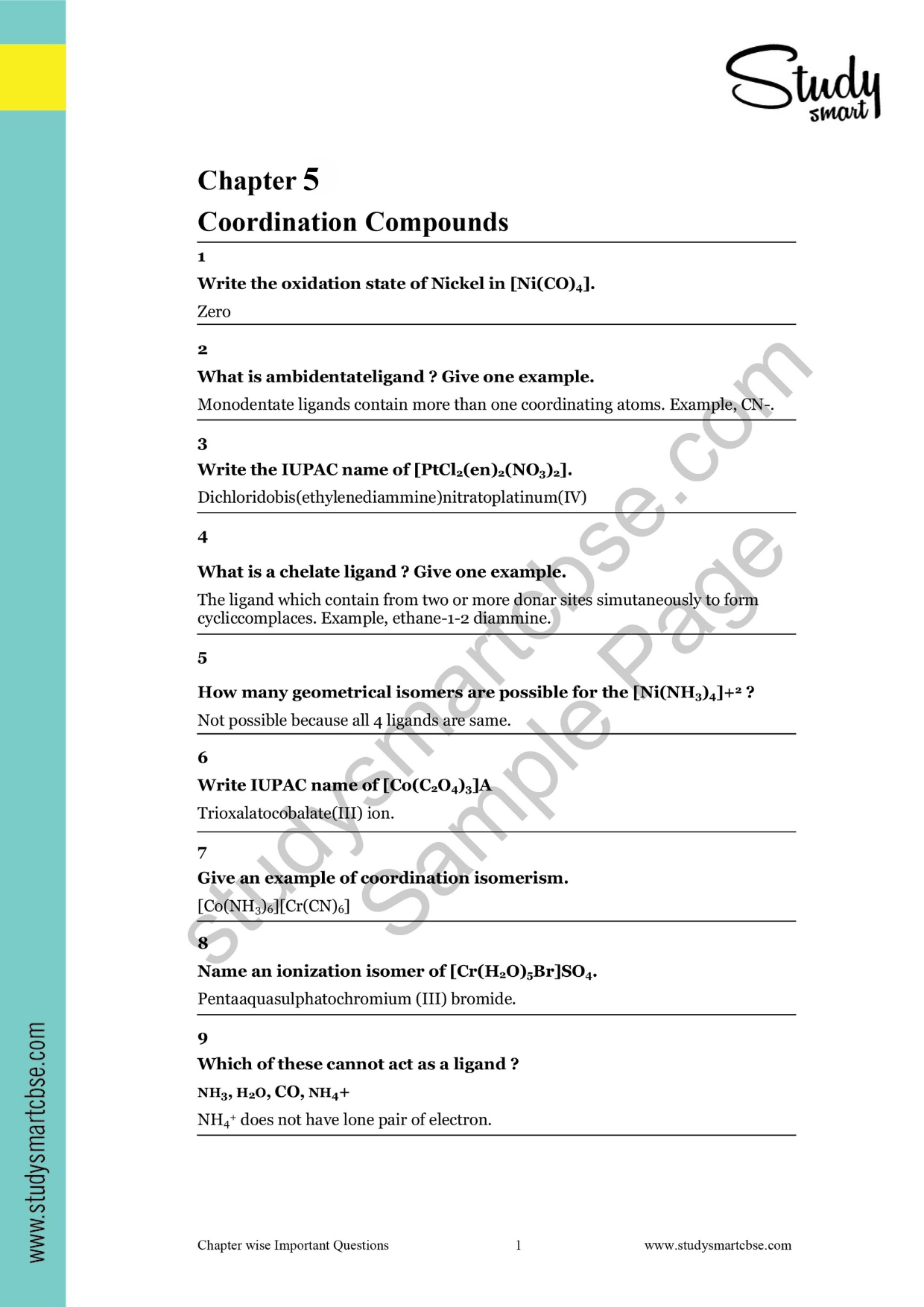 05. Coordination Compounds
