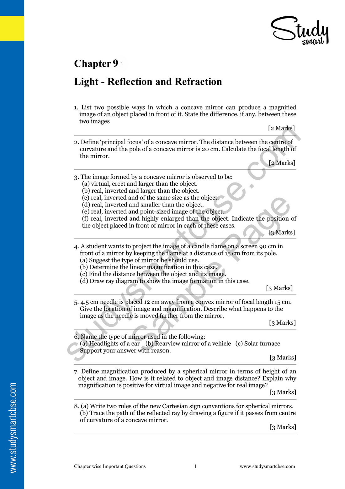 Class 10 Science Chapter 9 Light Reflection and Refraction Most ...