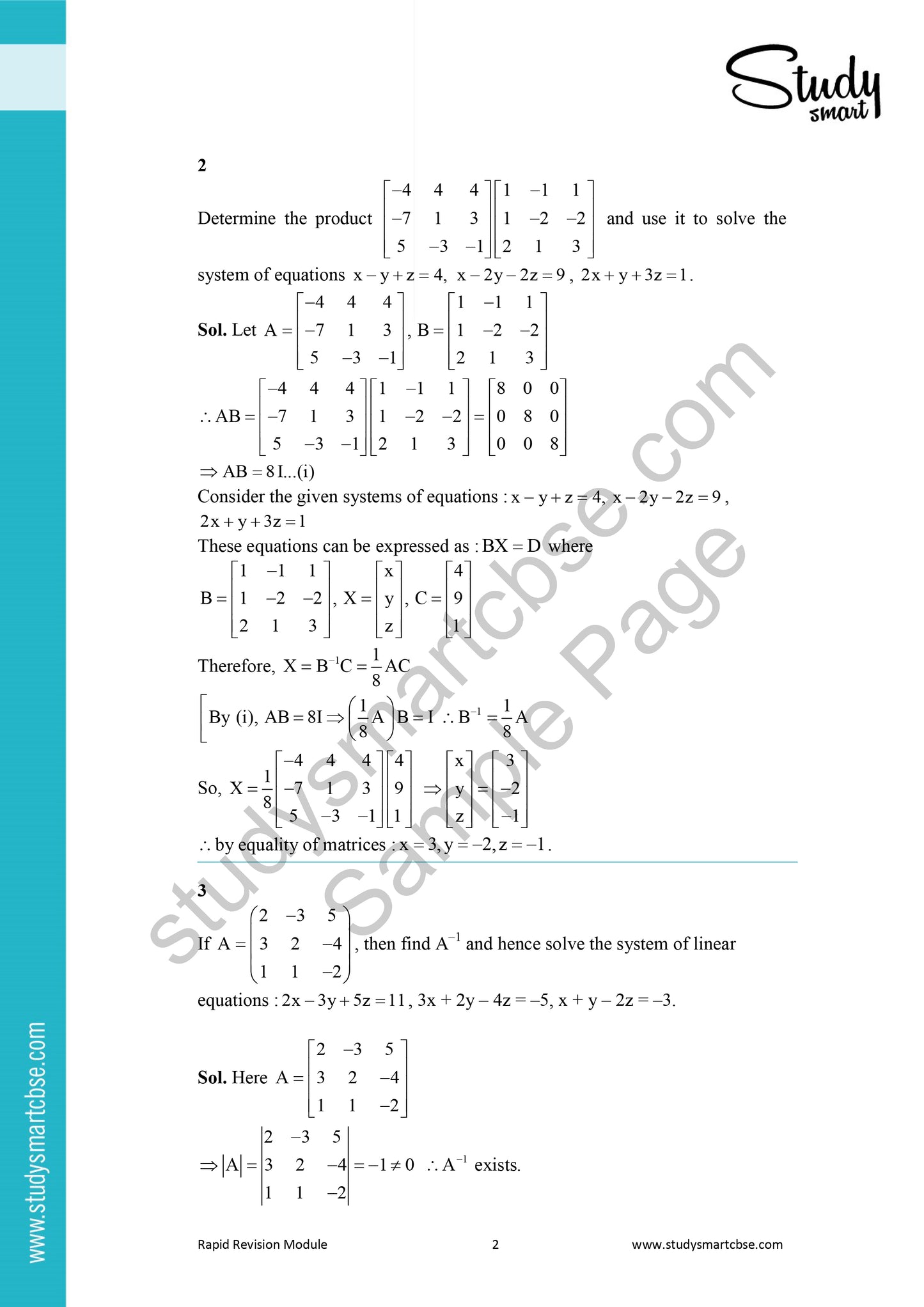 CBSE Class 12th Maths Matrices and Determinants - 65 Most Important Questions with Solutions (2025 - 2026)