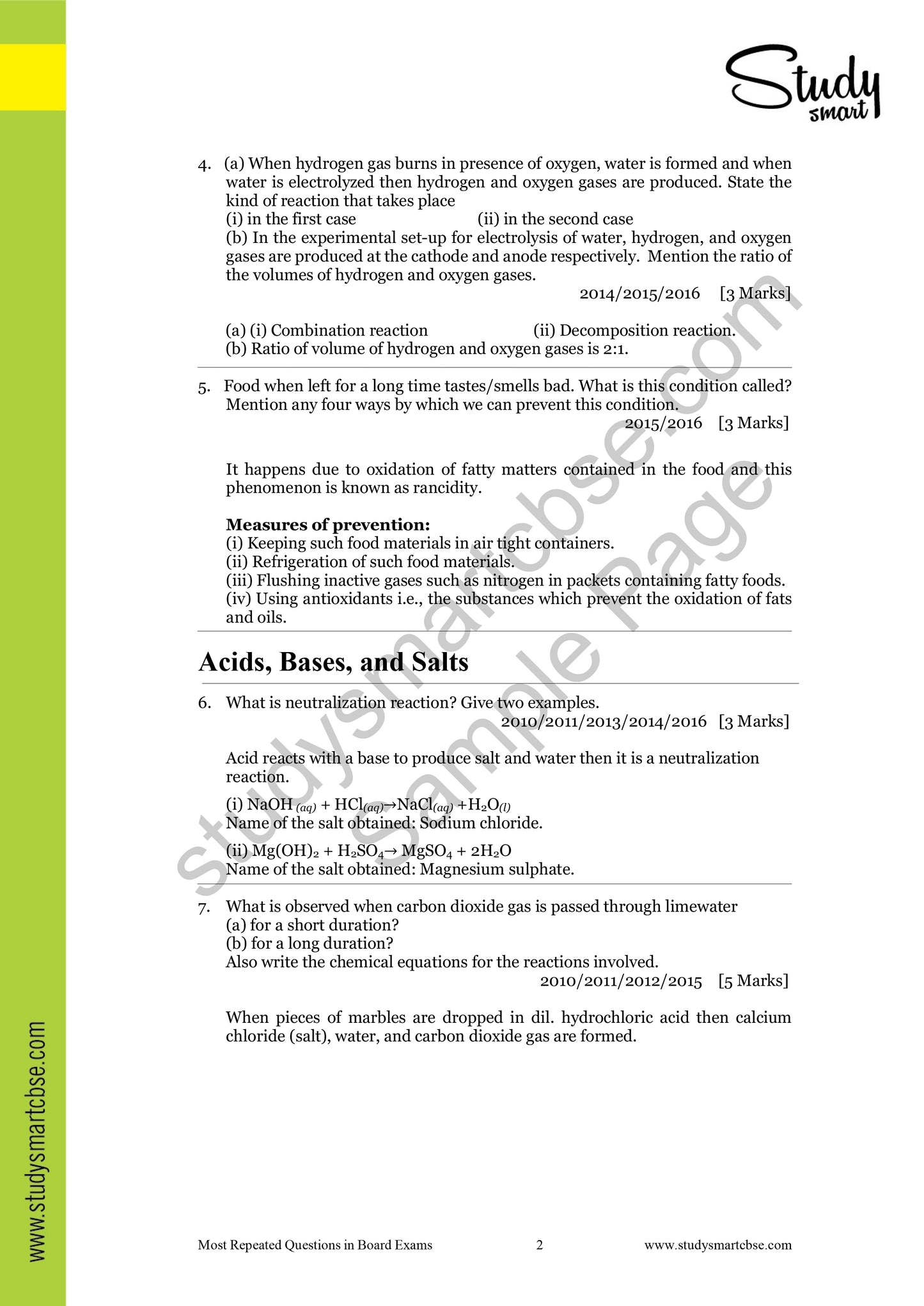 CBSE Most Repeated Questions in Science Class 10  (2025 - 2026)