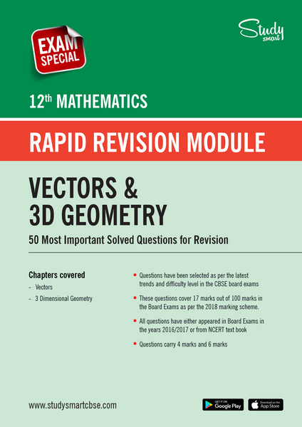 CBSE Class 12th Maths Vectors and 3D Geometry - 50 Most Important Questions with Solutions (2023 - 2024)